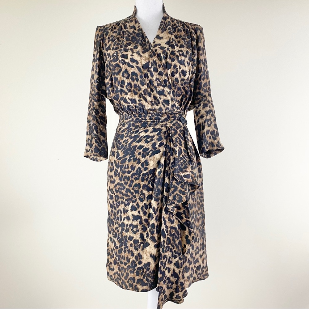 Rebecca Minkoff Leopard Print Wrap Silk Dress 2